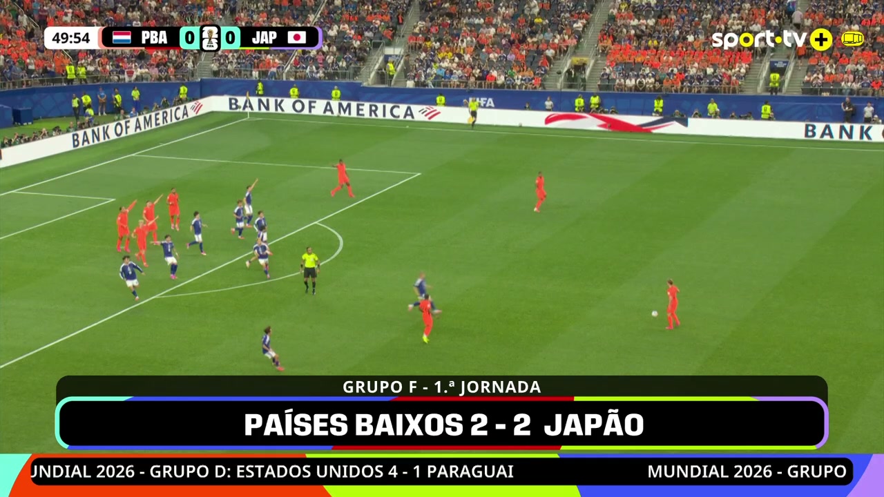 Países Baixos e Japão empatam 2-2