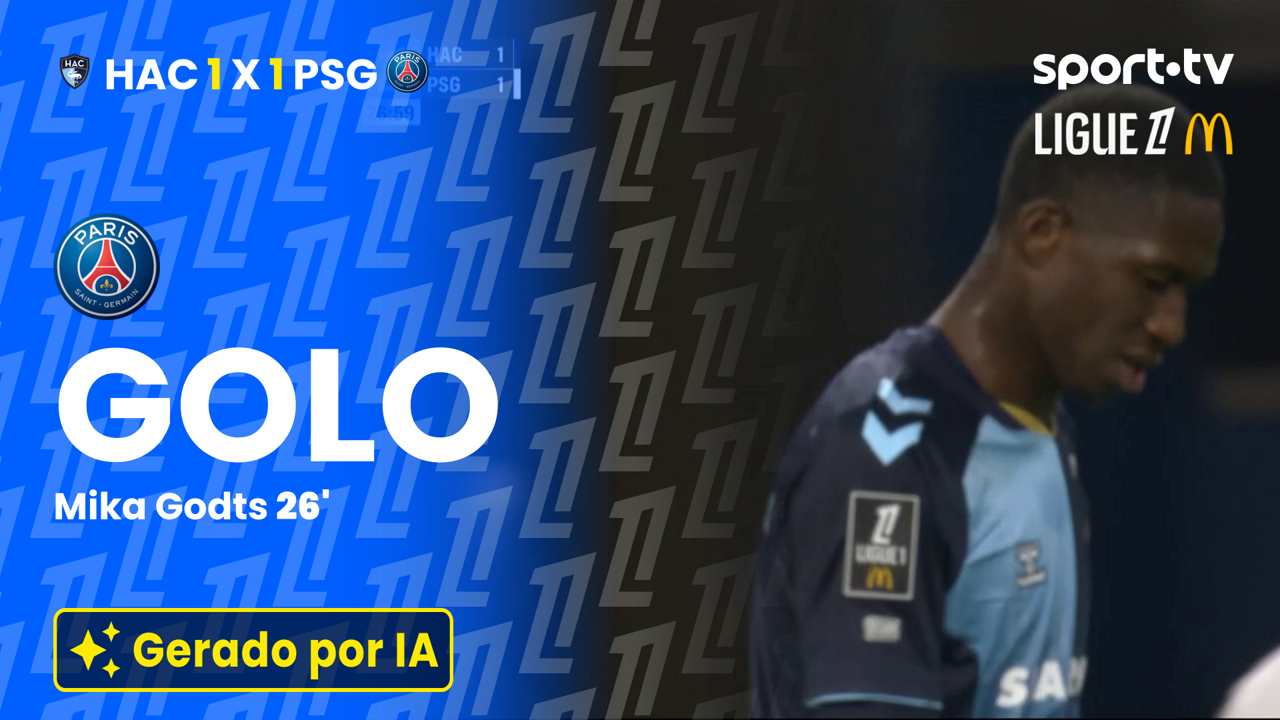 ▶️ Hakimi assiste, Mika Godts assina o empate do PSG no Stade Océane