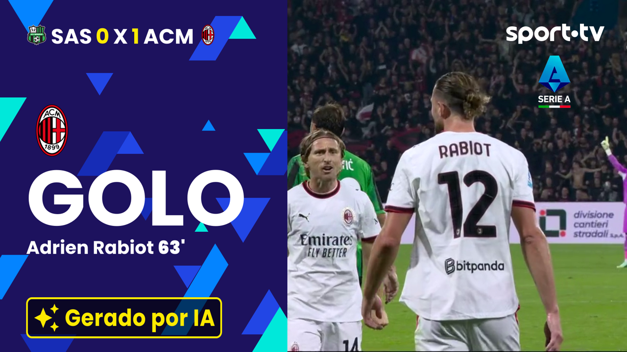 ▶️ Rabiot inaugura o marcador para o AC Milan após passe de Modric ⚽
