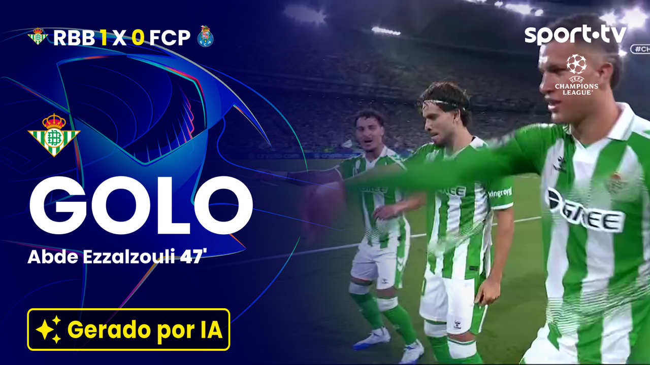 ▶️ Remate de Abde faz o primeiro para o Betis na Champions 🚀