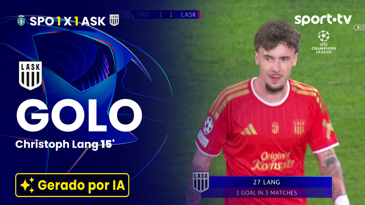 ▶️ Remate de Christoph Lang empata o jogo para o LASK Linz ⚽