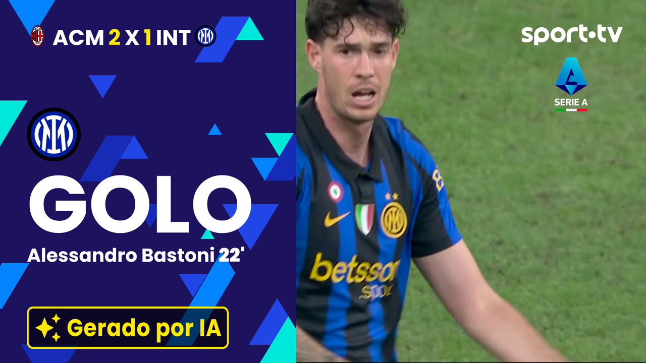 ▶️ De cabeça, Bastoni reduz para 2-1 no dérbi de Milão após cruzamento de Akanji