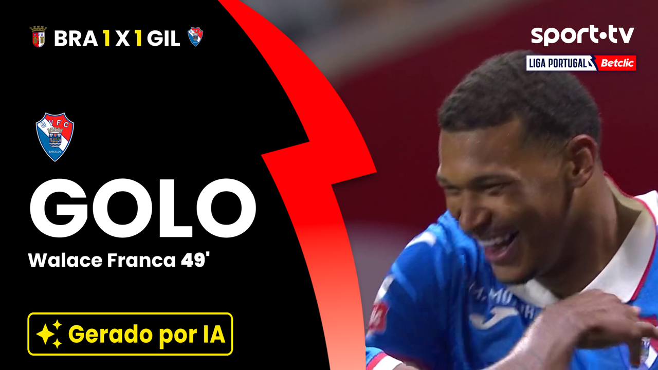 ▶️ Remate de Walace Franca empata o jogo em Braga ⚽