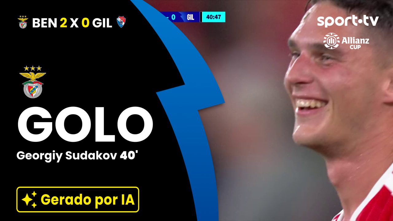 ▶️ Sudakov amplia a vantagem do Benfica para 2-0 perto do intervalo