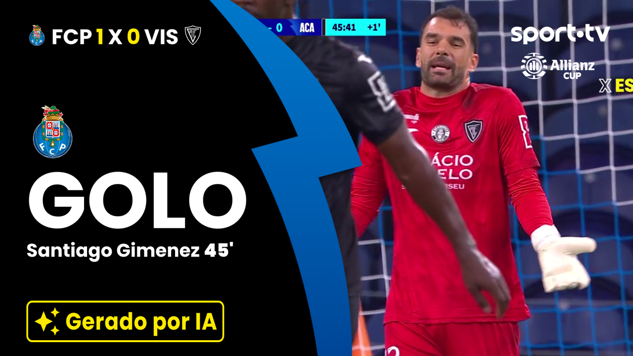 ▶️ Penálti convertido por Santiago Gimenez coloca o FC Porto na frente da Taça da Liga