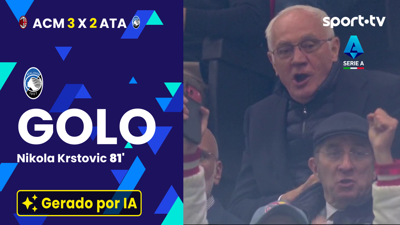 ▶️ Remate de Krstovic faz o 3-2 para a Atalanta, com uma assistência de Bellanova 📐😱