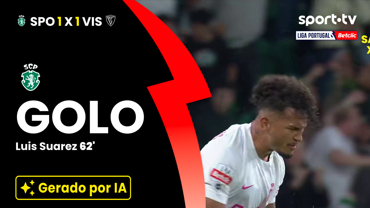 ▶️ Remate de Luis Suárez empata o jogo para o Sporting CP 🔫🟢