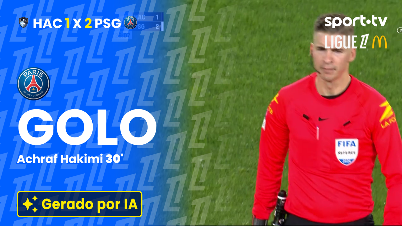 ▶️ Remate de Hakimi, assistido por Mayulu, consuma a reviravolta do PSG no Havre