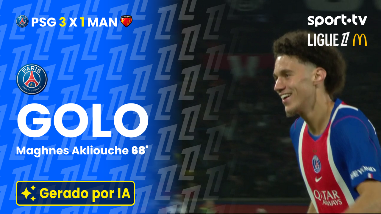 ▶️ Akliouche amplia a vantagem do PSG com remate certeiro 🎯