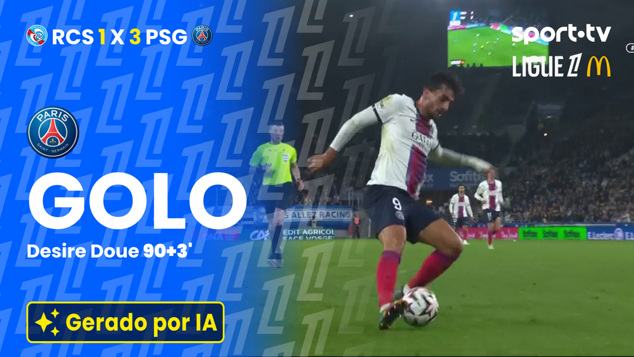 ▶️ Penálti de Désiré Doué sela o 3-1 do PSG em Strasbourg 😱