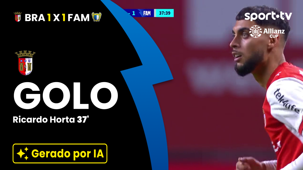 ▶️ Penálti convertido por Ricardo Horta devolve o empate ao SC Braga